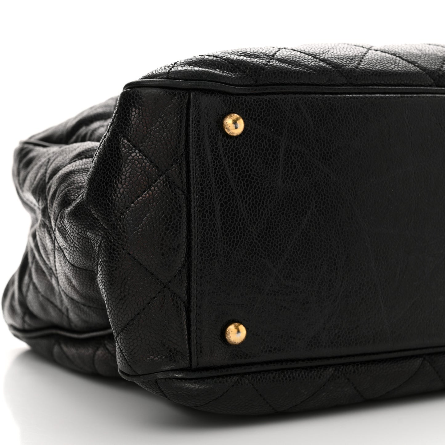 Glazed Caviar Quilted Small Shiva Tote Black