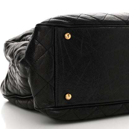 Chanel Glazed Caviar Quilted Small Shiva Tote Black 9 of 12
