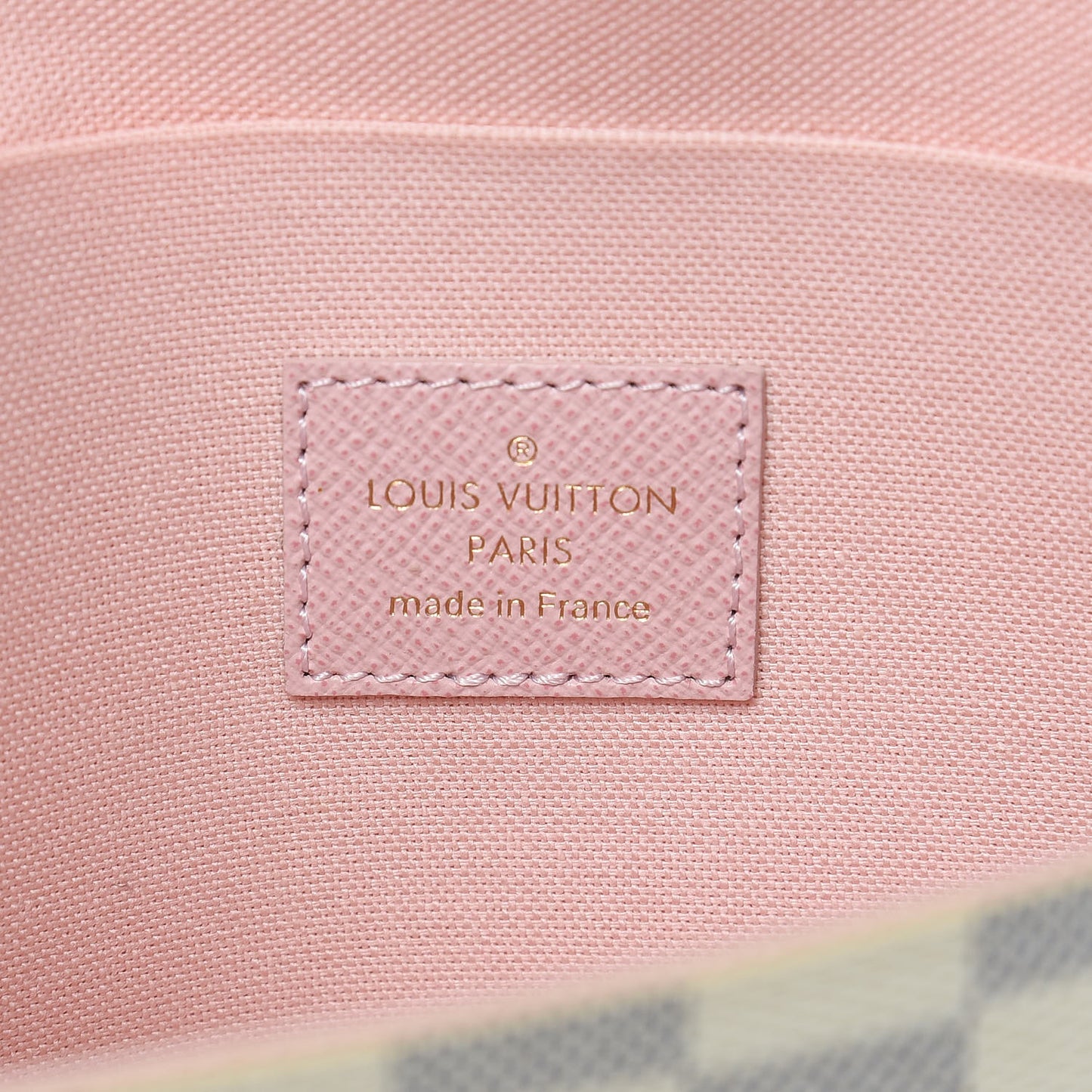 Damier Azur Pochette Felicie Chain Wallet Rose Ballerine