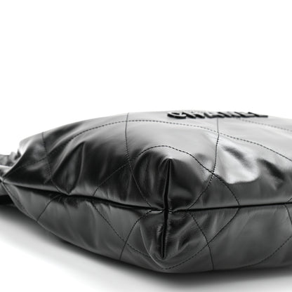 Chanel Shiny Calfskin Quilted Small Chanel 22 So Black 10 of 13