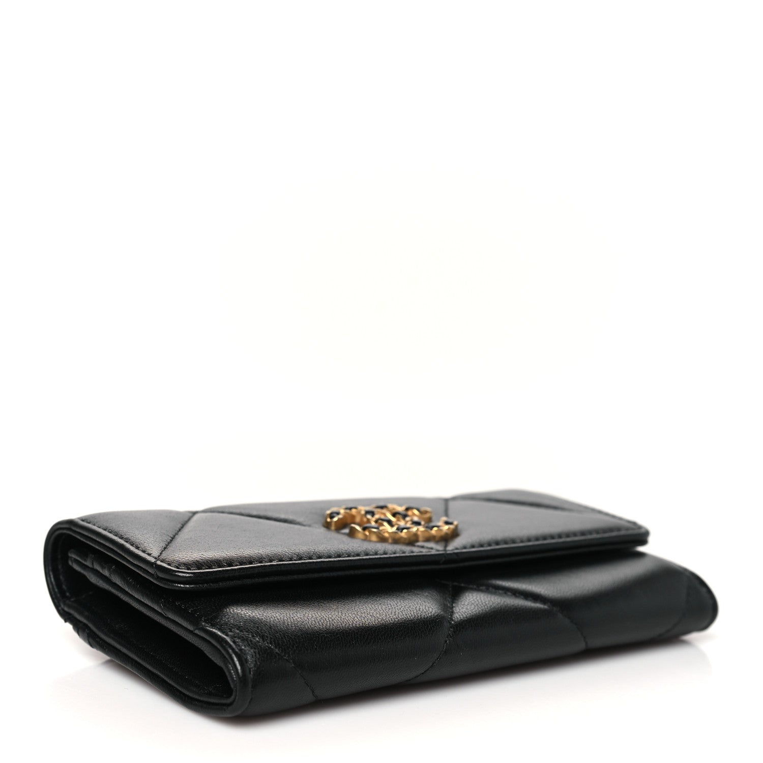 Chanel Lambskin Quilted Chanel 19 Flap Wallet Black 4 of 9