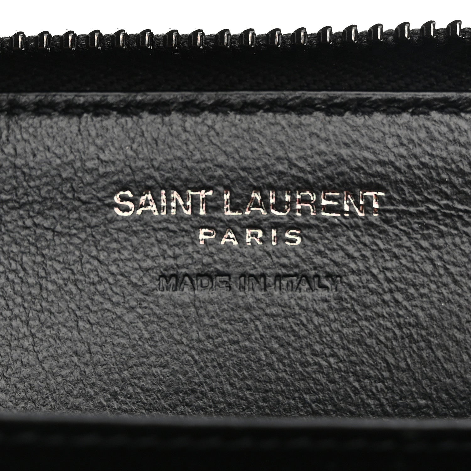 Saint Laurent Grain De Poudre Monogram Zip Coin Purse Black 6 of 7