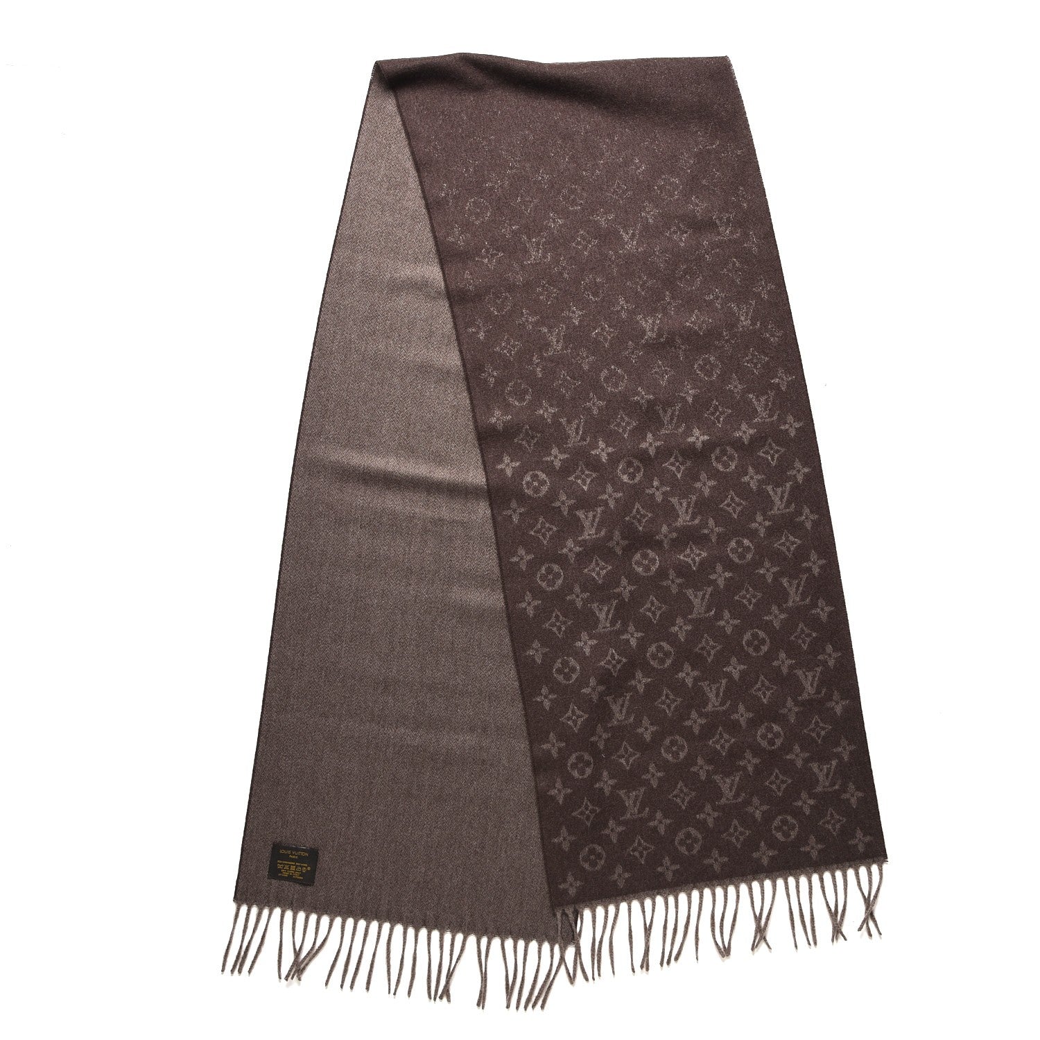 Louis Vuitton Cashmere Wool Monogram Gradient Scarf Brown 1 of 5