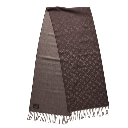 Louis Vuitton Cashmere Wool Monogram Gradient Scarf Brown 1 of 5