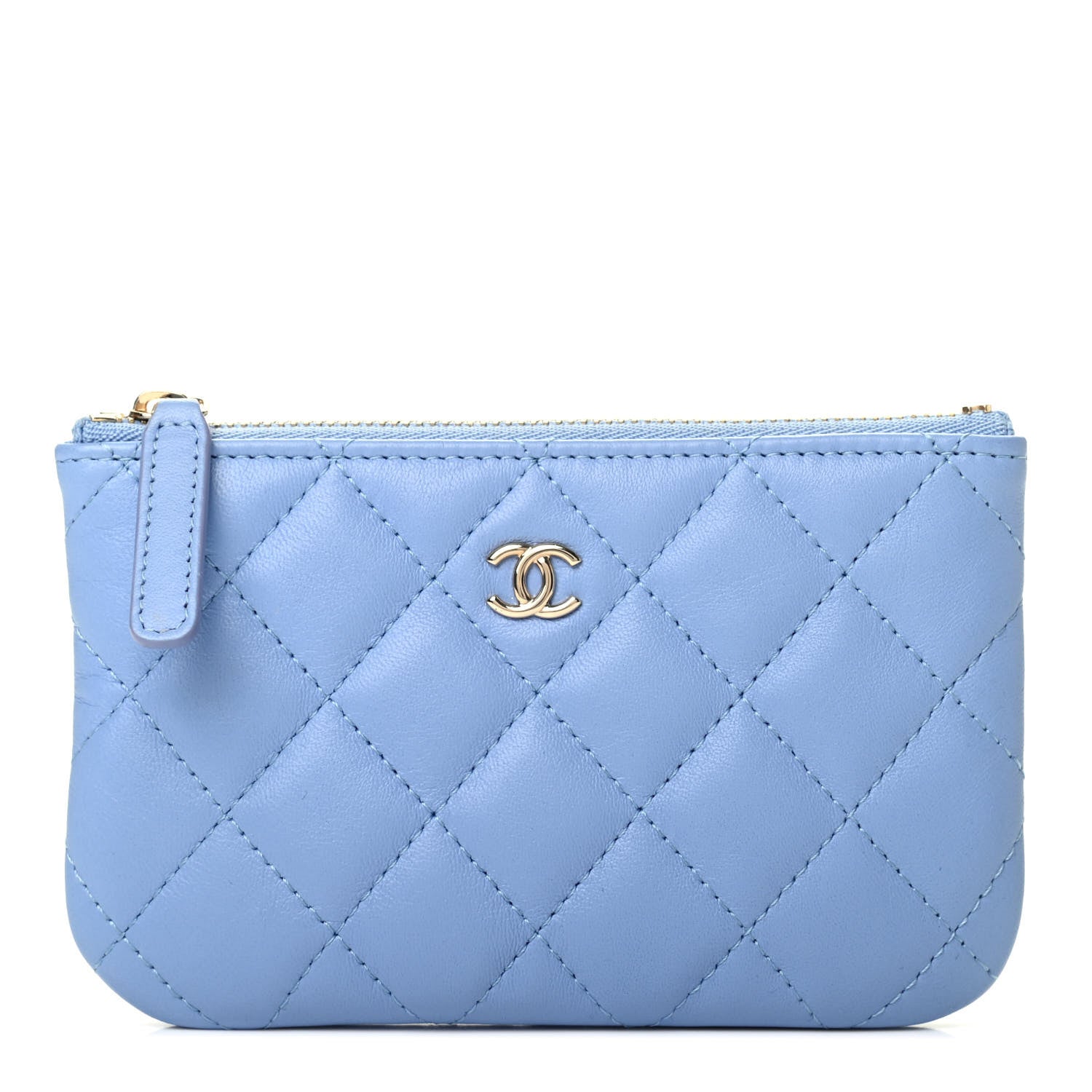 Chanel Lambskin Quilted Small Cosmetic Case Light Blue 1 of 8