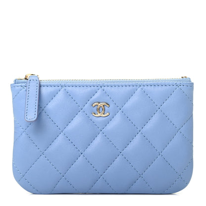 Chanel Lambskin Quilted Small Cosmetic Case Light Blue 1 of 8