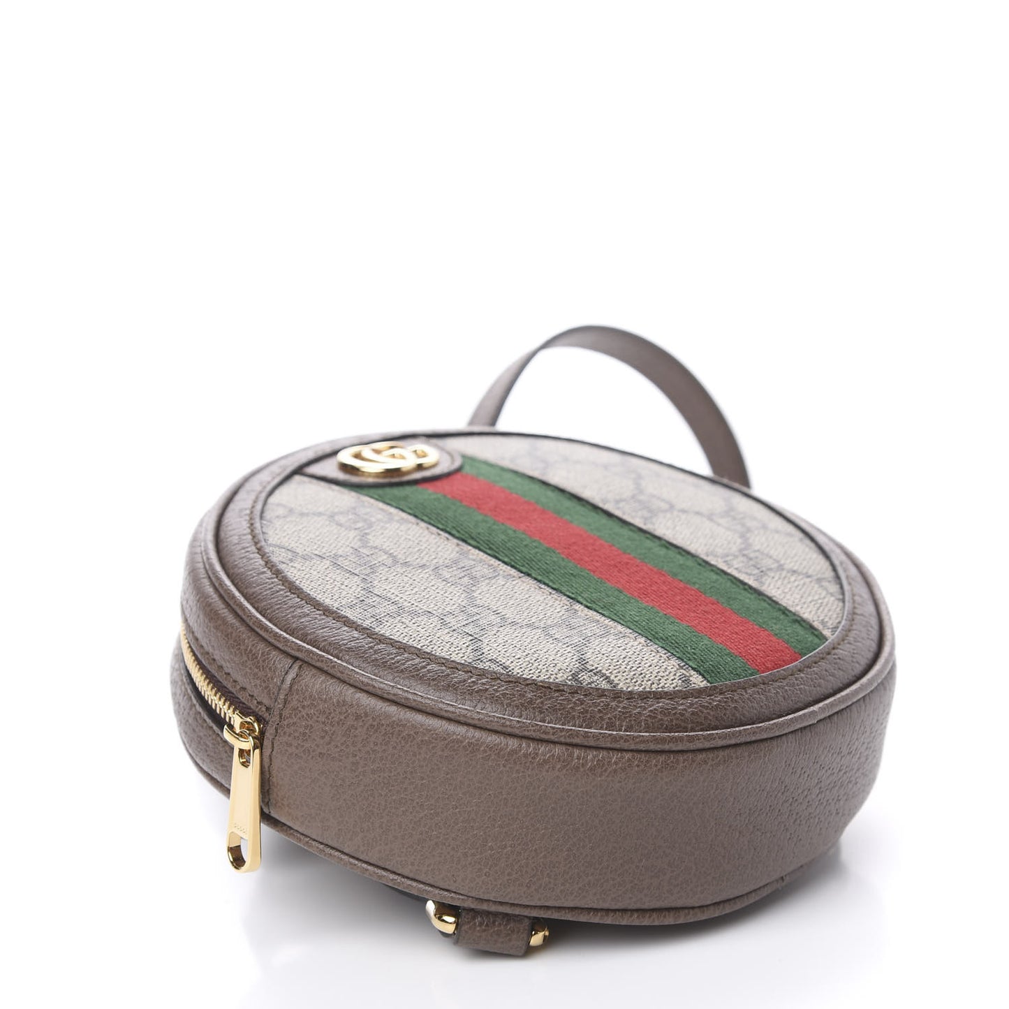GG Supreme Monogram Web Mini Ophidia Round Backpack Brown