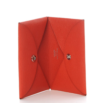 Hermes Chevre Mysore Calvi Card Case Capucine 5 of 8