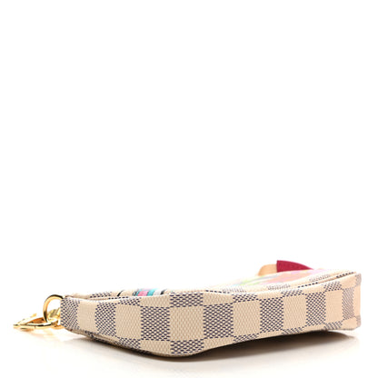 Louis Vuitton Damier Azur 2021 Christmas Animation Hollywood Mini Pochette Accessories Fuchsia 4 of 8