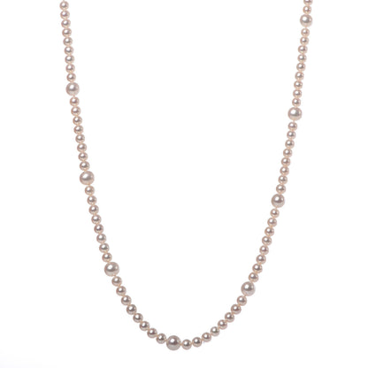 Tiffany Sterling Silver Pearl 5.5-9mm Ziegfeld Strand Necklace 1 of 6