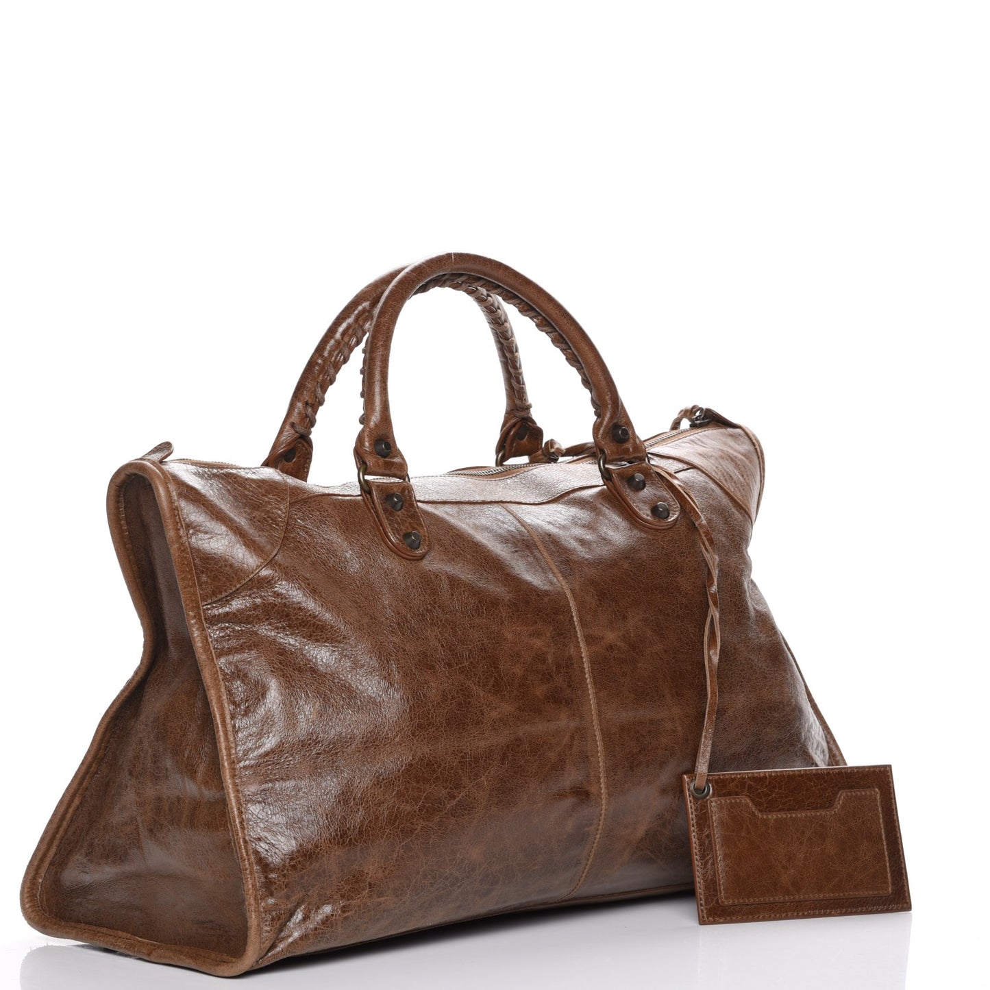 Agneau Classic Hardware Work Olive Brown