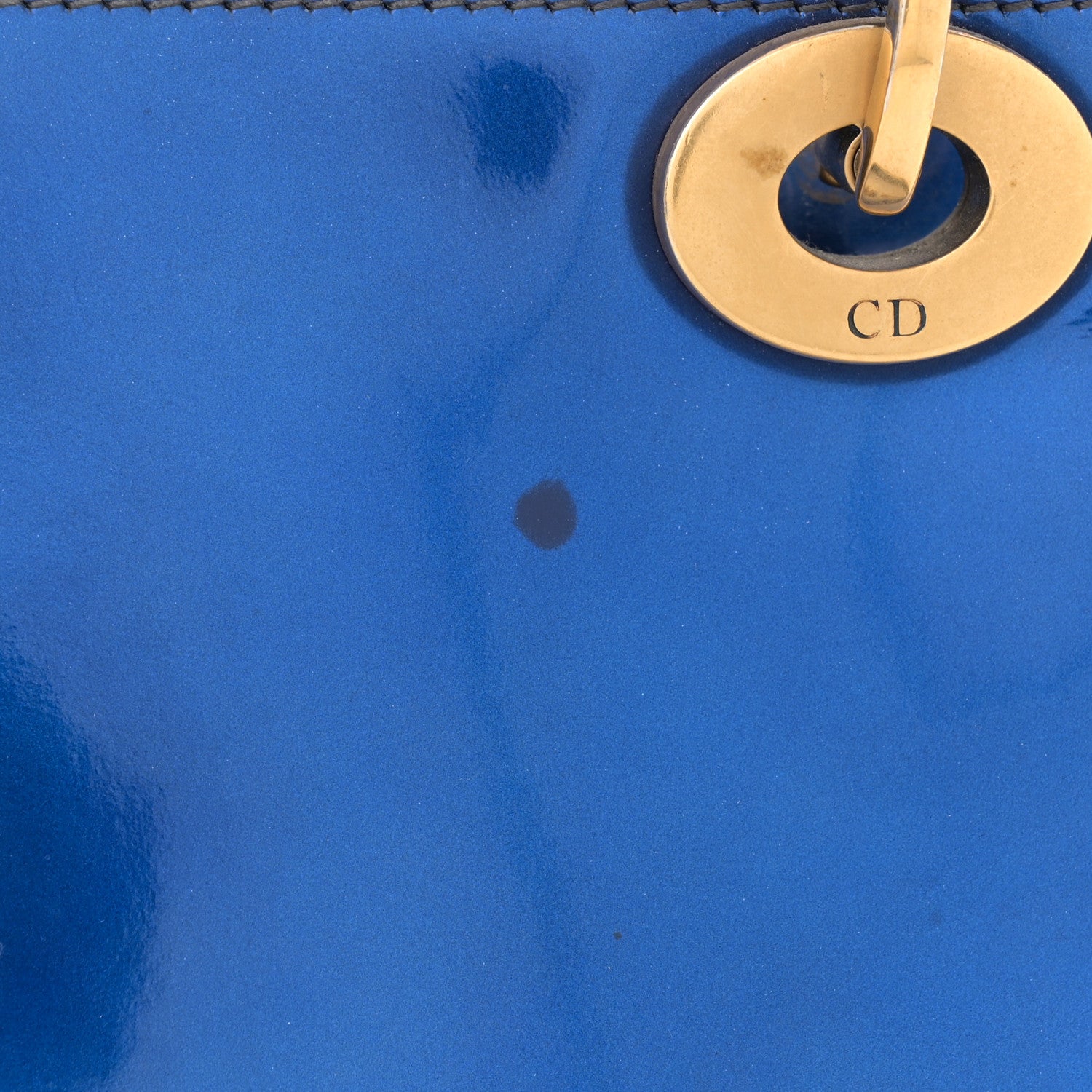 Christian Dior Metallic Glazed Calfskin Mini Lady Dior Blue 11 of 13