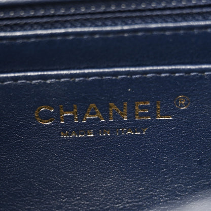 Chanel Lambskin Quilted Mini Rectangular Flap Dark Navy Blue 6 of 13