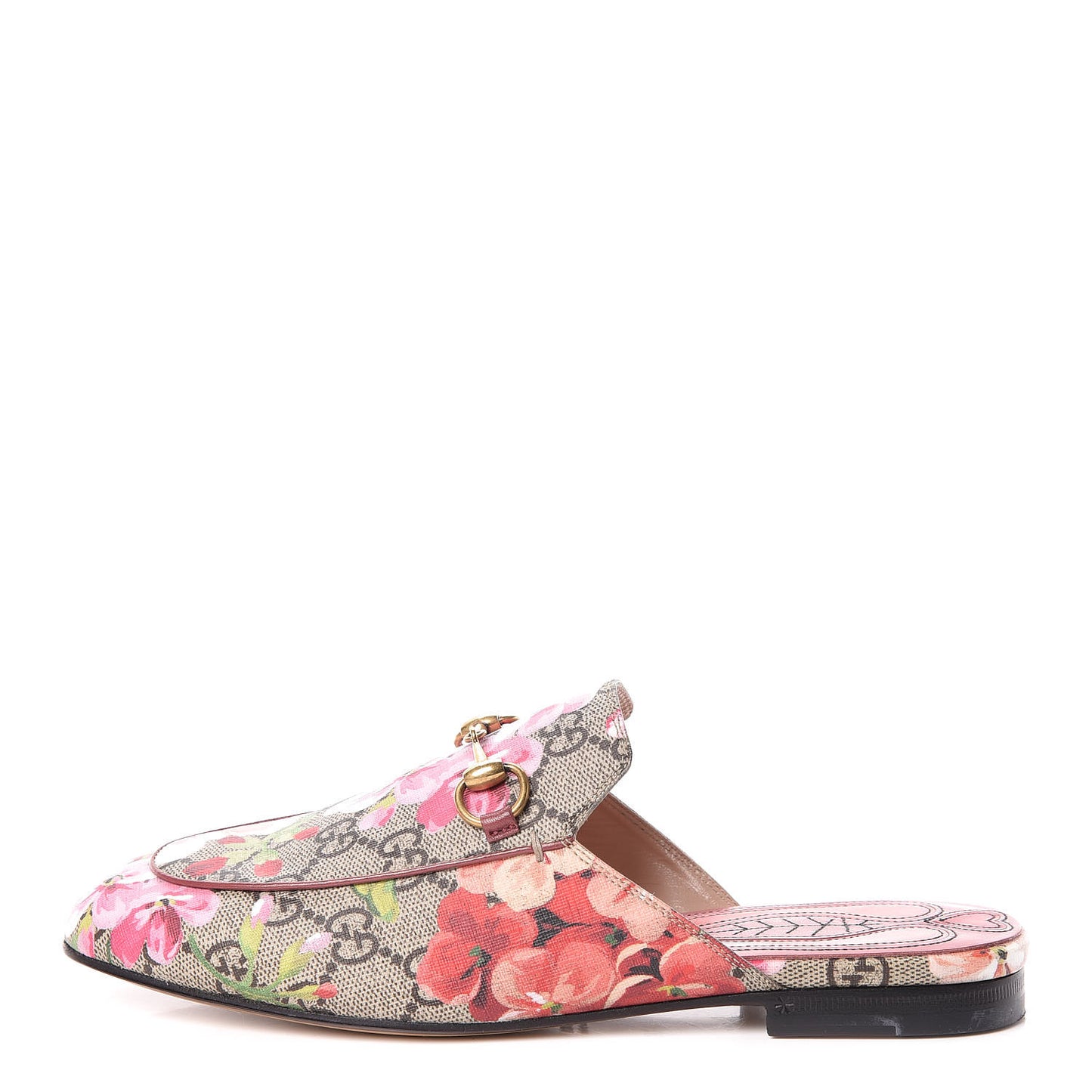 GG Supreme Monogram Blooms Womens Princetown Slippers 36 Beige Multicolor Dry Rose
