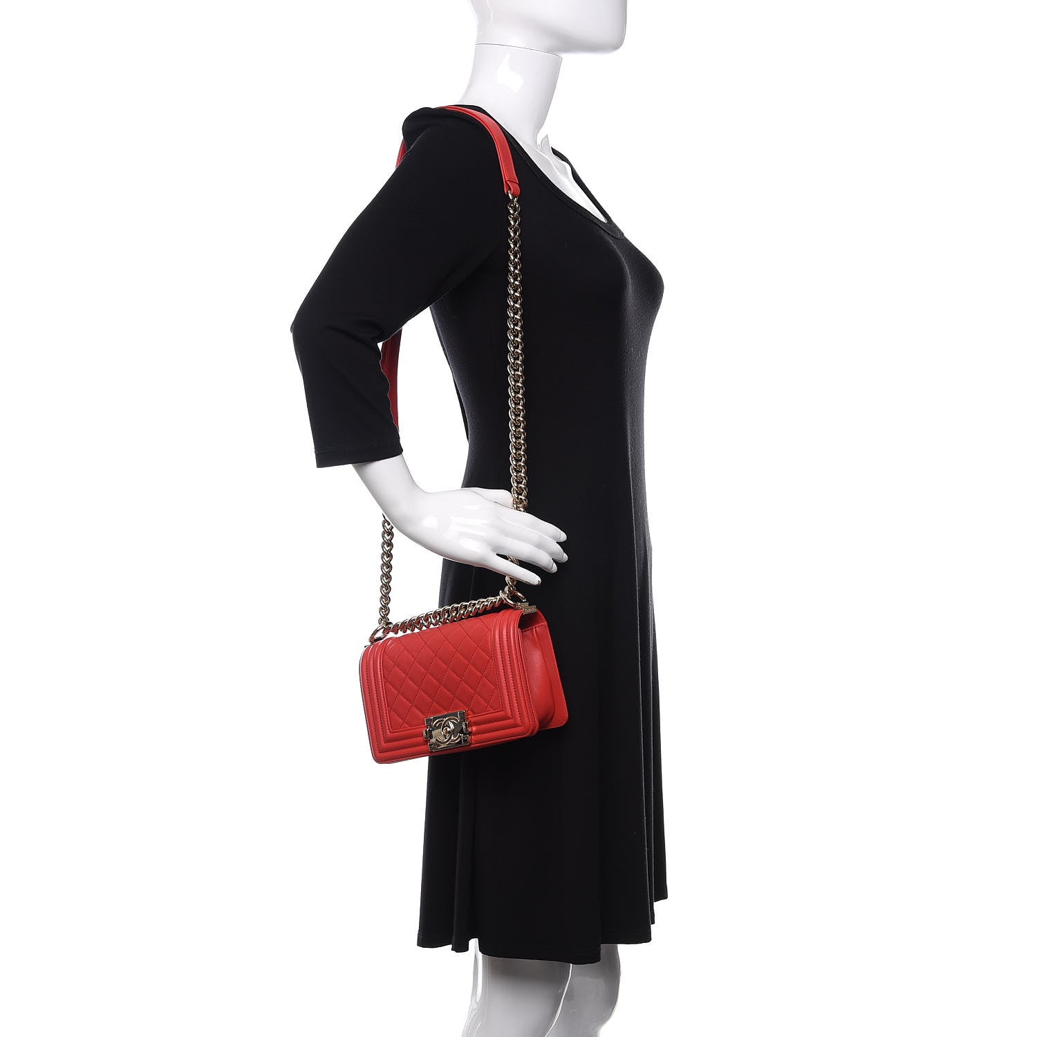 Chanel Lambskin Quilted Small Boy Flap Red 2 of 13