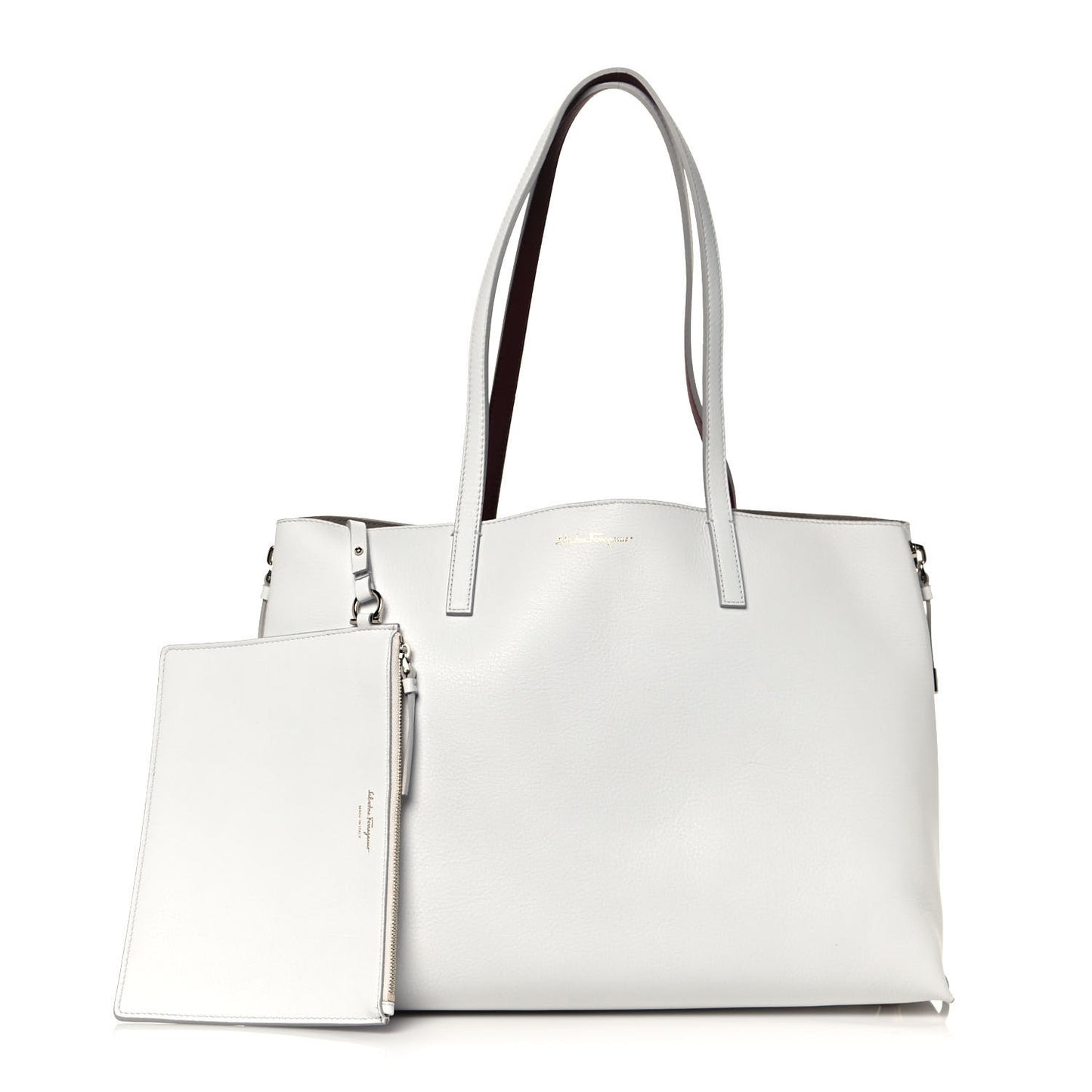 Calfskin Large Jet Set Shopper Tote White