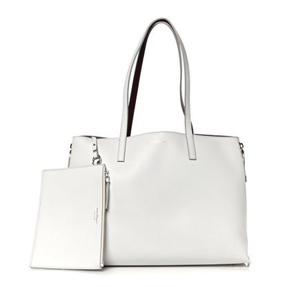 Salvatore Ferragamo Calfskin Large Jet Set Shopper Tote White 1 of 11
