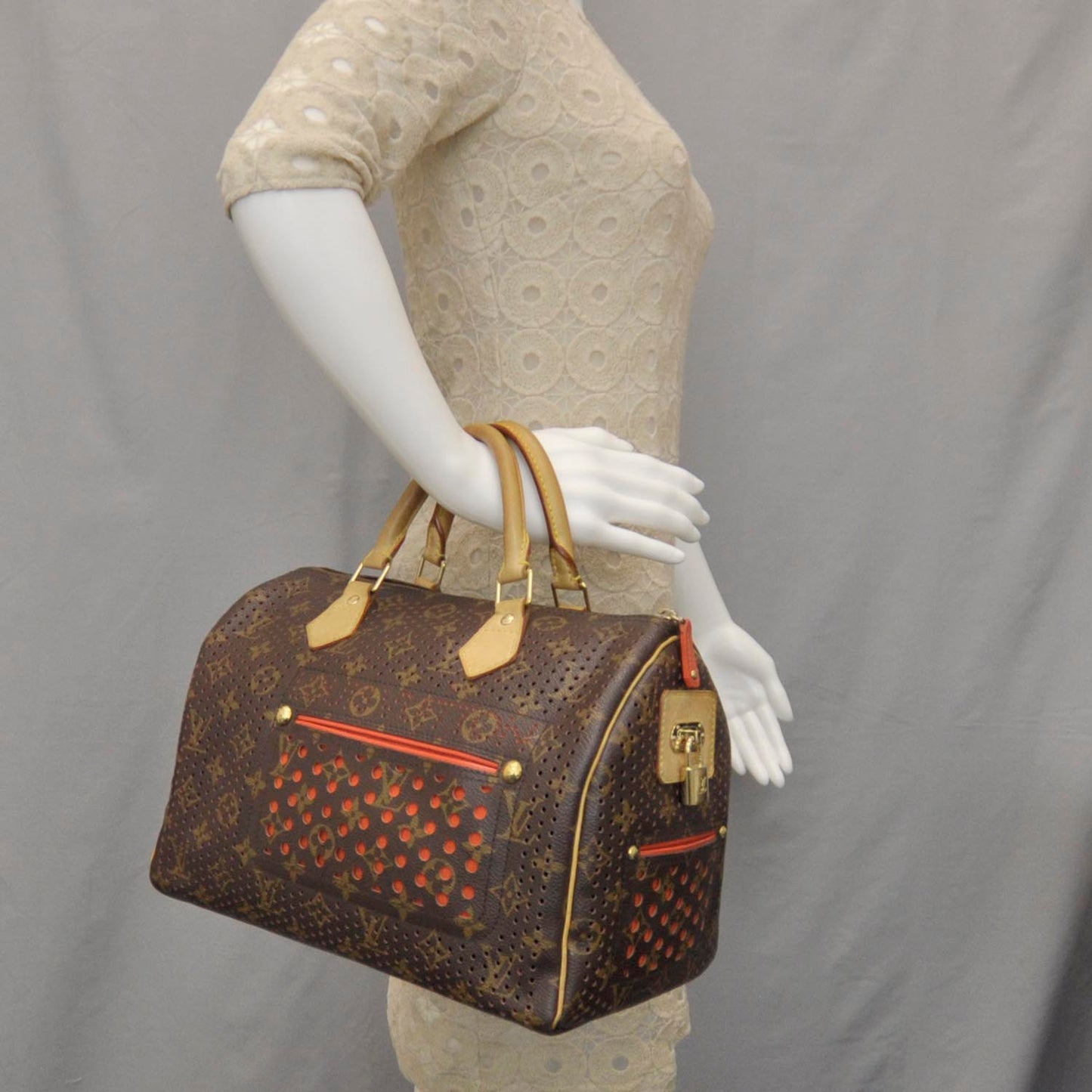 Monogram Perforated Speedy 30 Orange