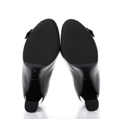 Louis Vuitton Smooth Calfskin Buckle Peep Toe Pumps 36.5 Black 6 of 10