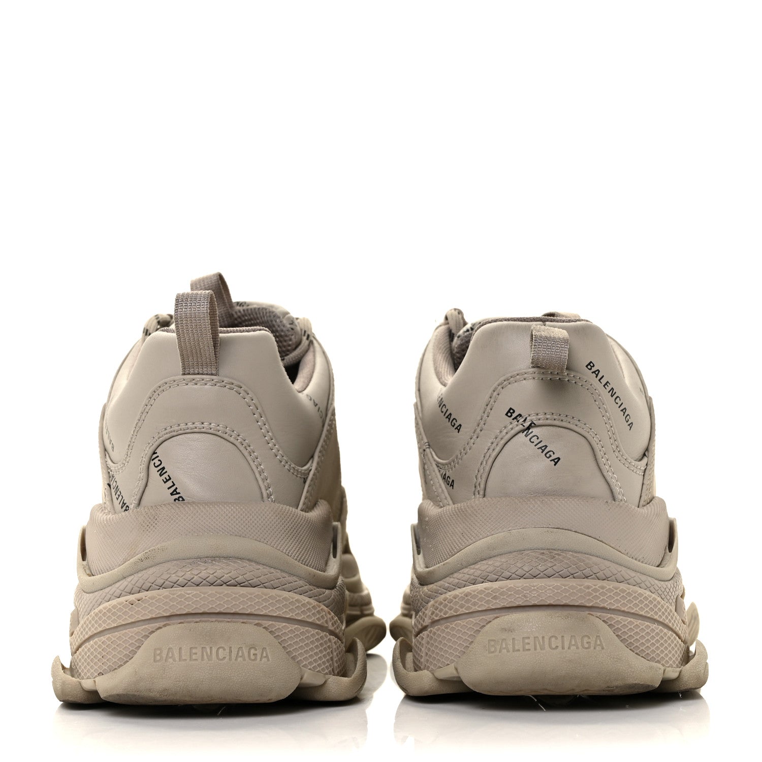 Balenciaga Technical Fabric Allover Logo Mens Triple S Sneakers 40 Beige Black 5 of 8