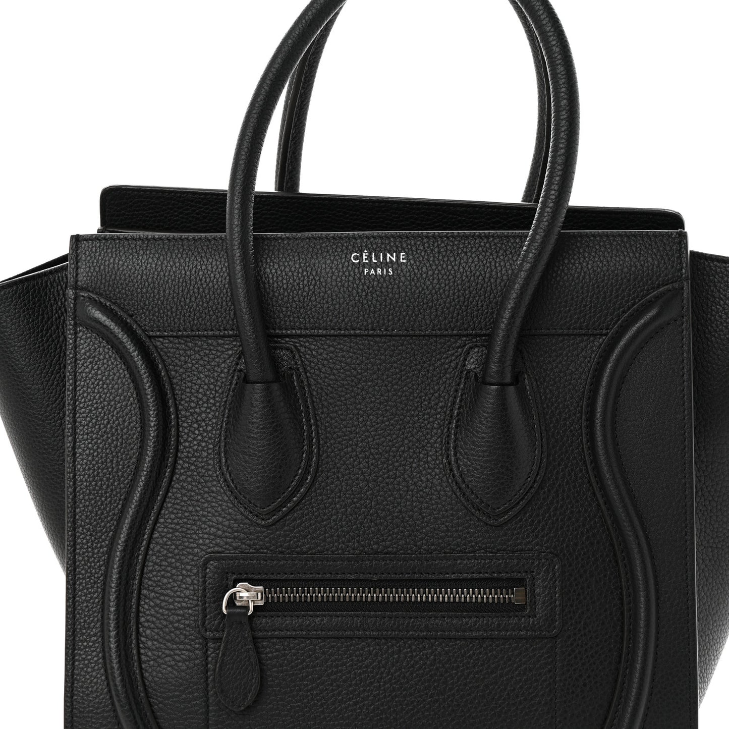 Drummed Calfskin Micro Luggage Black