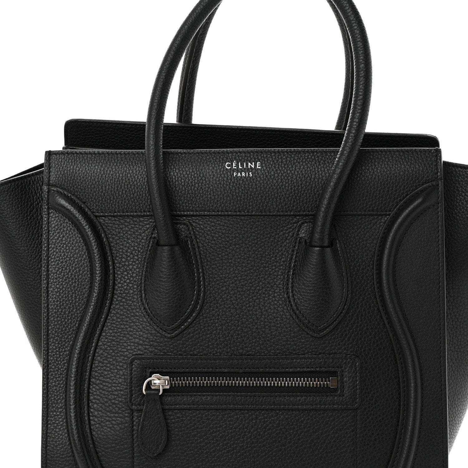 Celine Drummed Calfskin Micro Luggage Black 7 of 10
