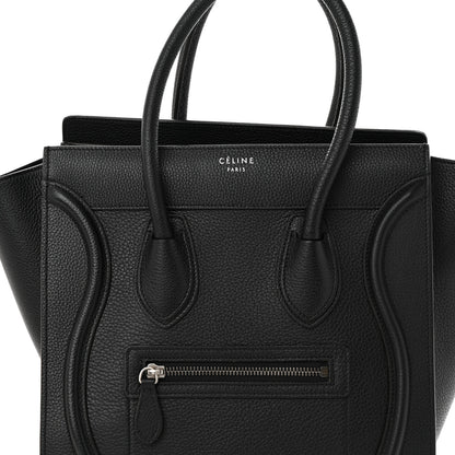 Celine Drummed Calfskin Micro Luggage Black 7 of 10