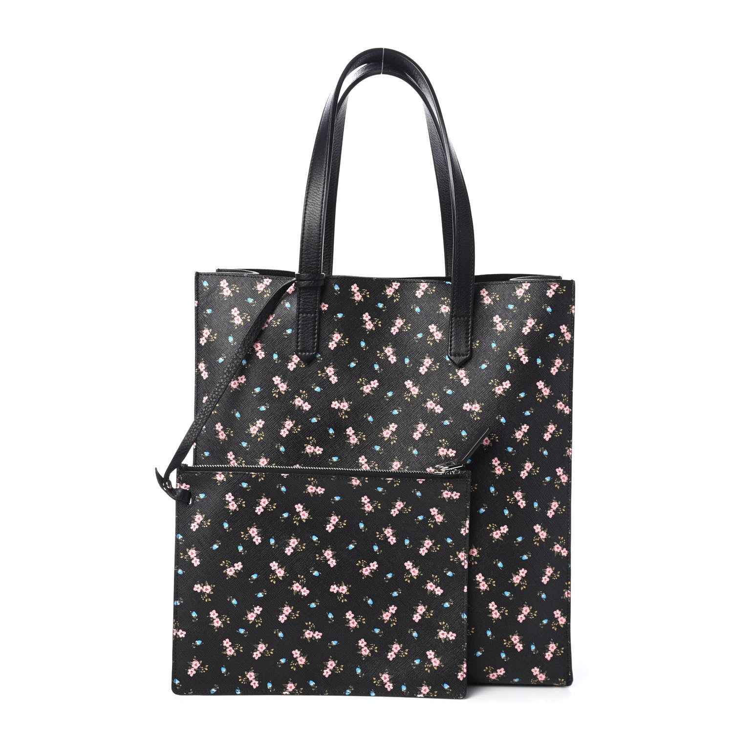 Givenchy Coated Canvas Hibiscus Print Medium Stargate Shopper Tote Black Multicolor 1 of 5