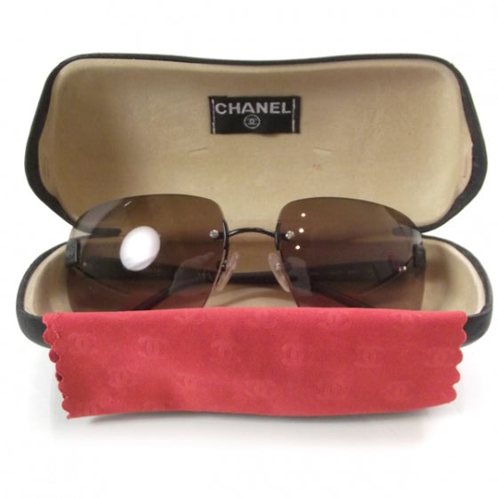 Frameless CC Logo Sunglasses Rose and Brown
