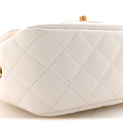 Chanel Lambskin Quilted Mini Romance Square Flap White 9 of 10