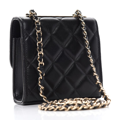 Chanel Lambskin Quilted Mini Trendy CC Chain Wallet Black 3 of 11