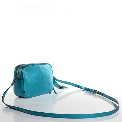 Gucci Metallic Cellarius Calfskin Small Soho Disco Bag Deep Cobalt 3 of 7