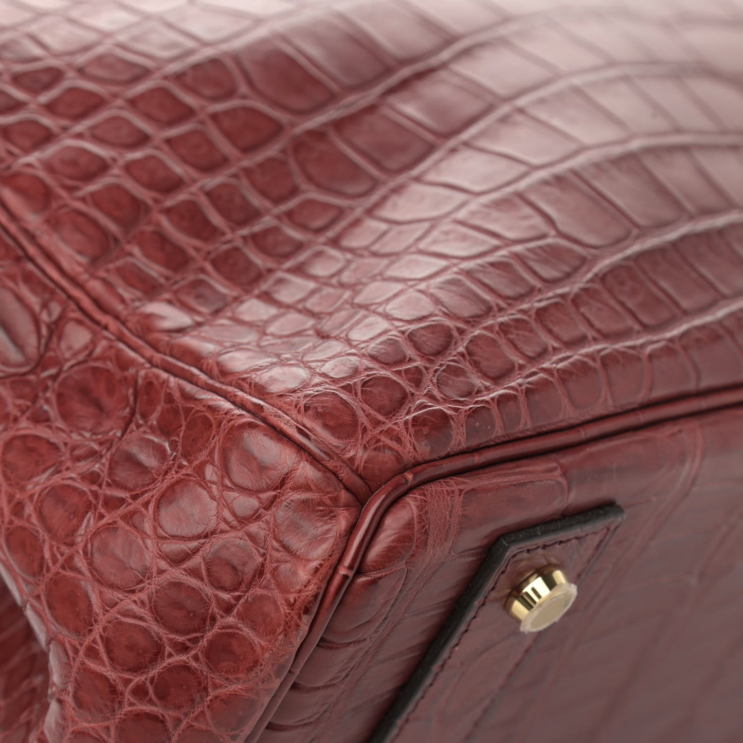 Matte Porosus Crocodile HAC Birkin 40 Bourgogne
