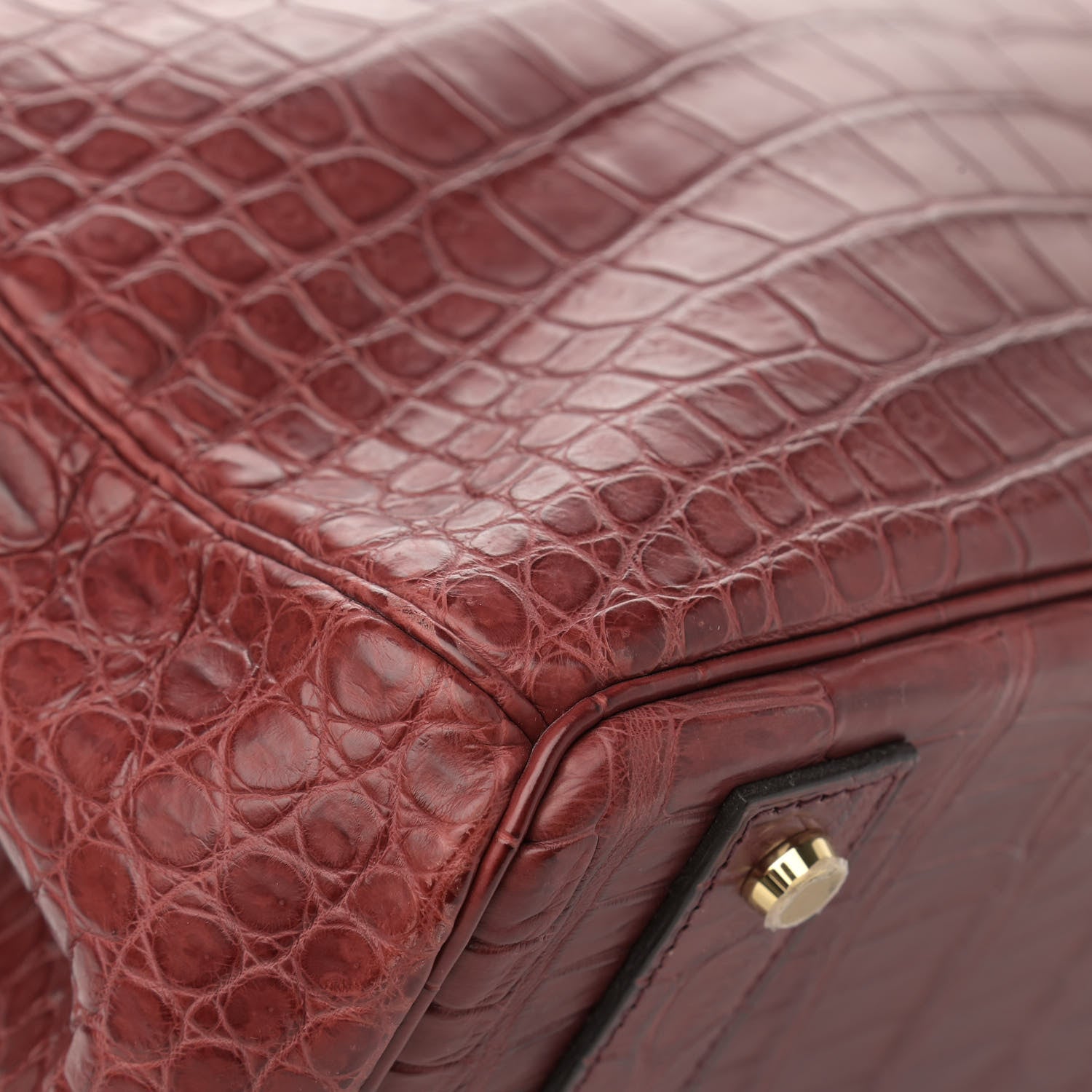 Hermes Matte Porosus Crocodile HAC Birkin 40 Bourgogne 8 of 17