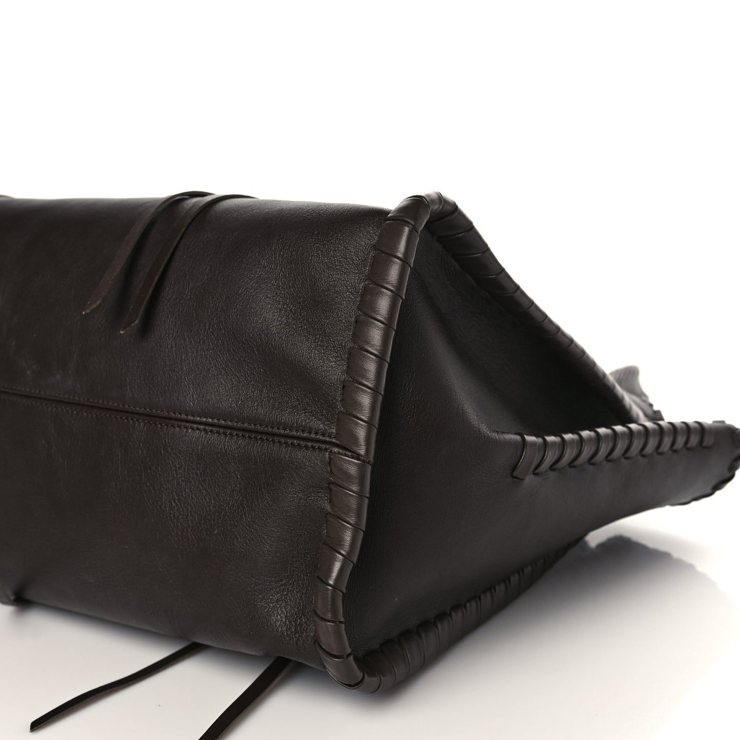 Calfskin Large Mony Tote Bold Brown