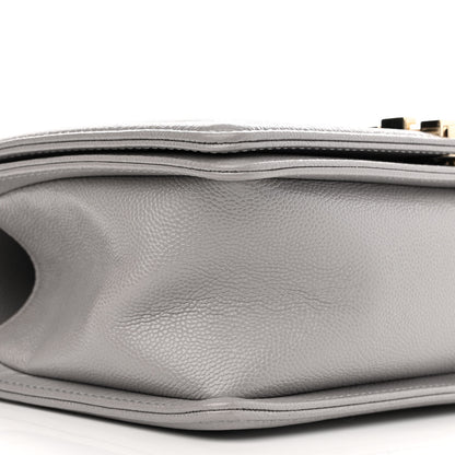 Chanel Caviar Quilted Medium Boy Flap Light Grey 9 of 11