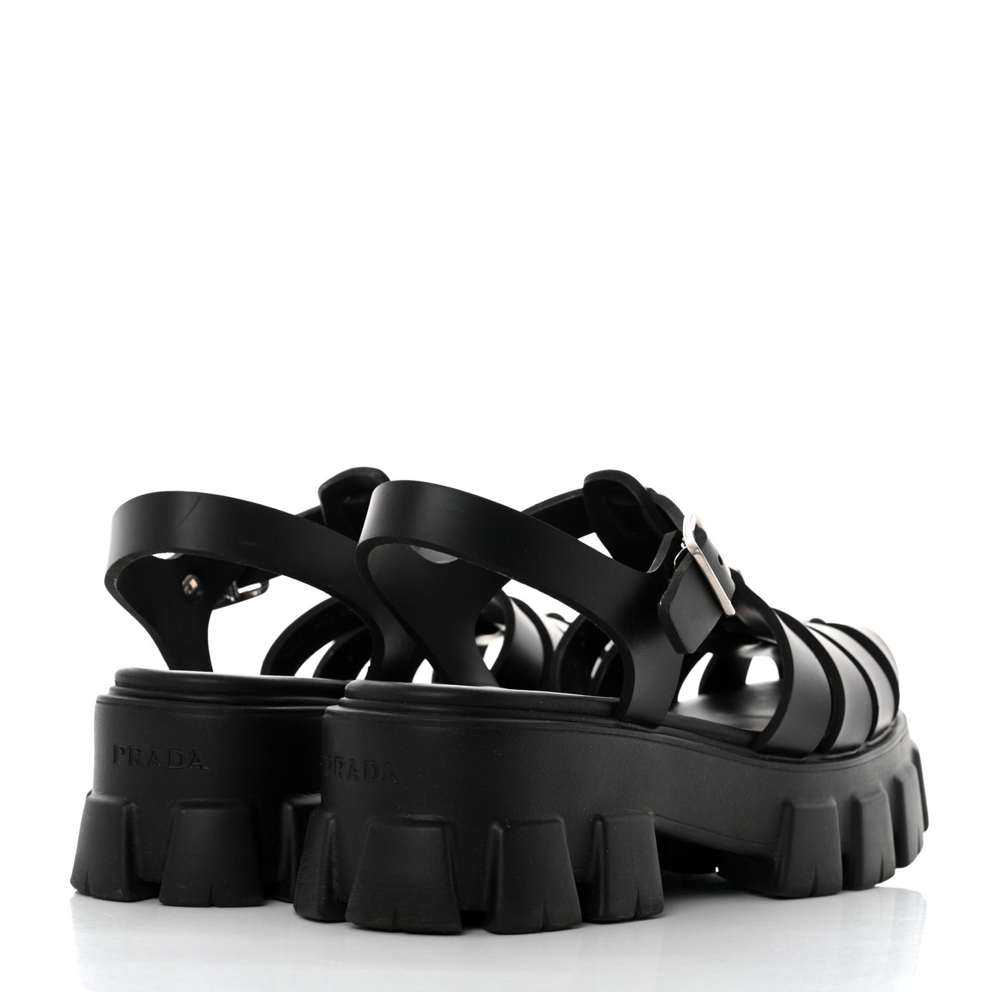 Foam Rubber Triangle Logo Monolith 55mm Cage Sandals 40 Black