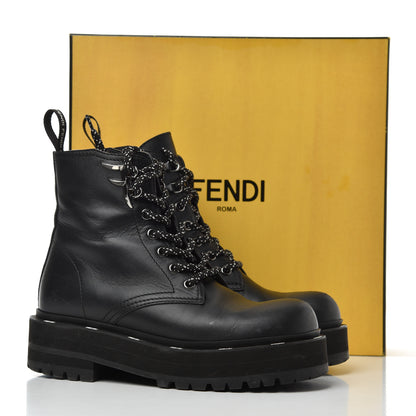 Fendi Calfskin FFreedom Platform Biker Boots 35 Black 18 of 18