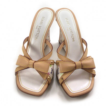 Louis Vuitton Monogram Multicolor Wedges 37.5 White 4 of 7