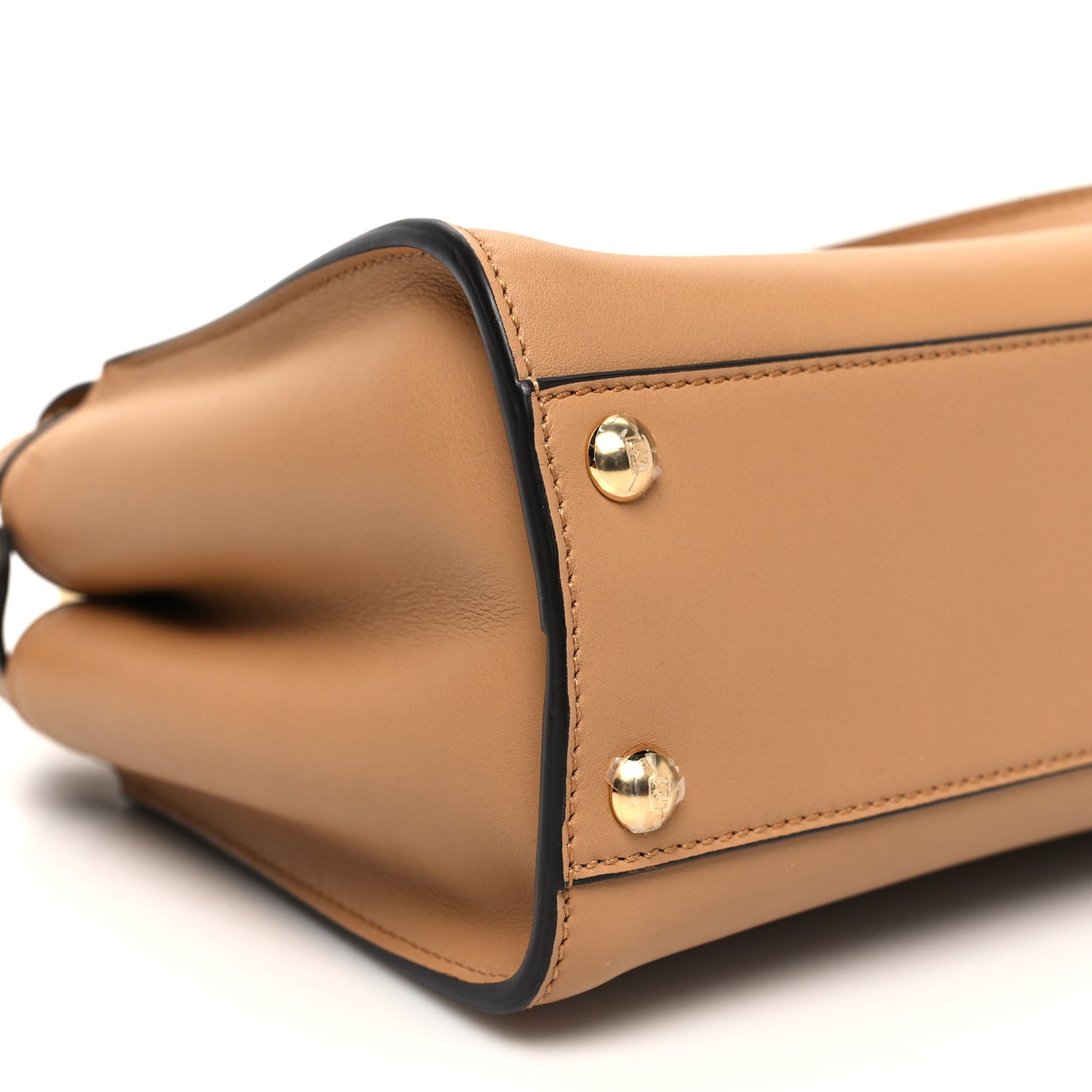 Vitello Seta Canvas FF Embroidered Mini Peekaboo Iconic Satchel Miele Scuro Poudre