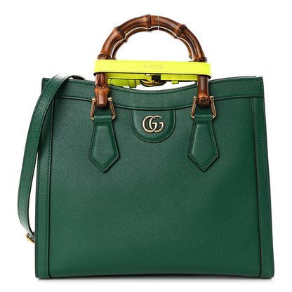 Gucci Wonka Grain Calfskin Small Diana Tote Bag Green Yellow Fluo 1 of 11