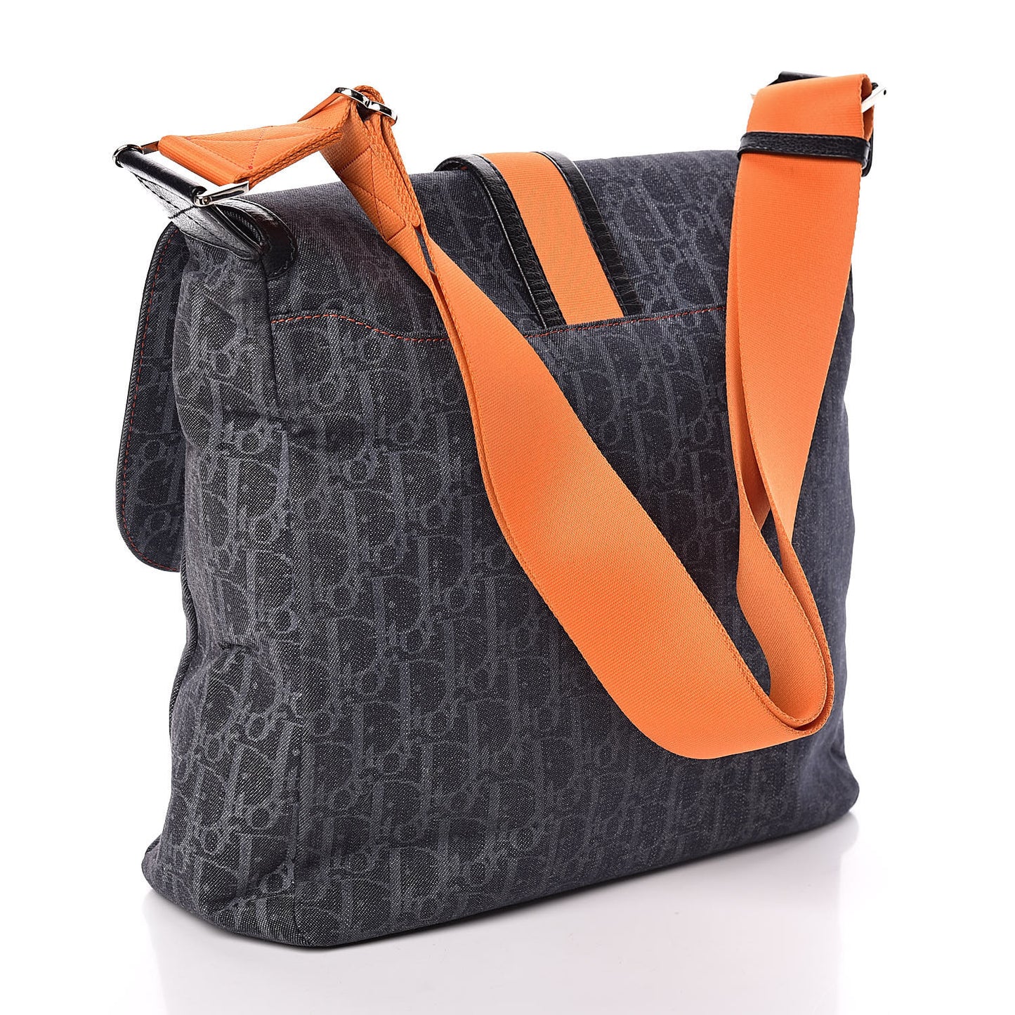 Denim Monogram Flight Messenger Bag Blue
