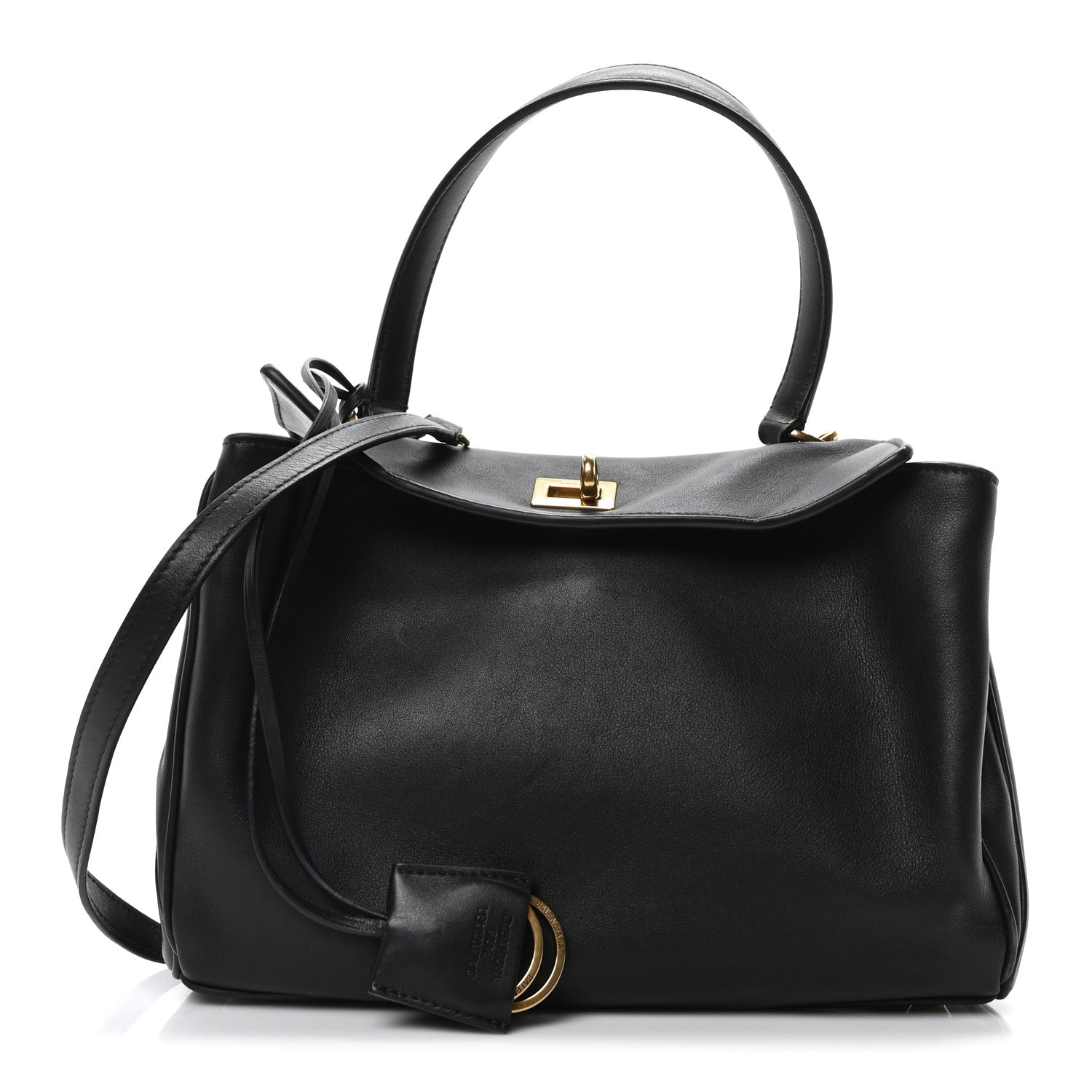 Balenciaga Natural Smooth Calfskin Small Rodeo Top Handle Handbag Black 1 of 9