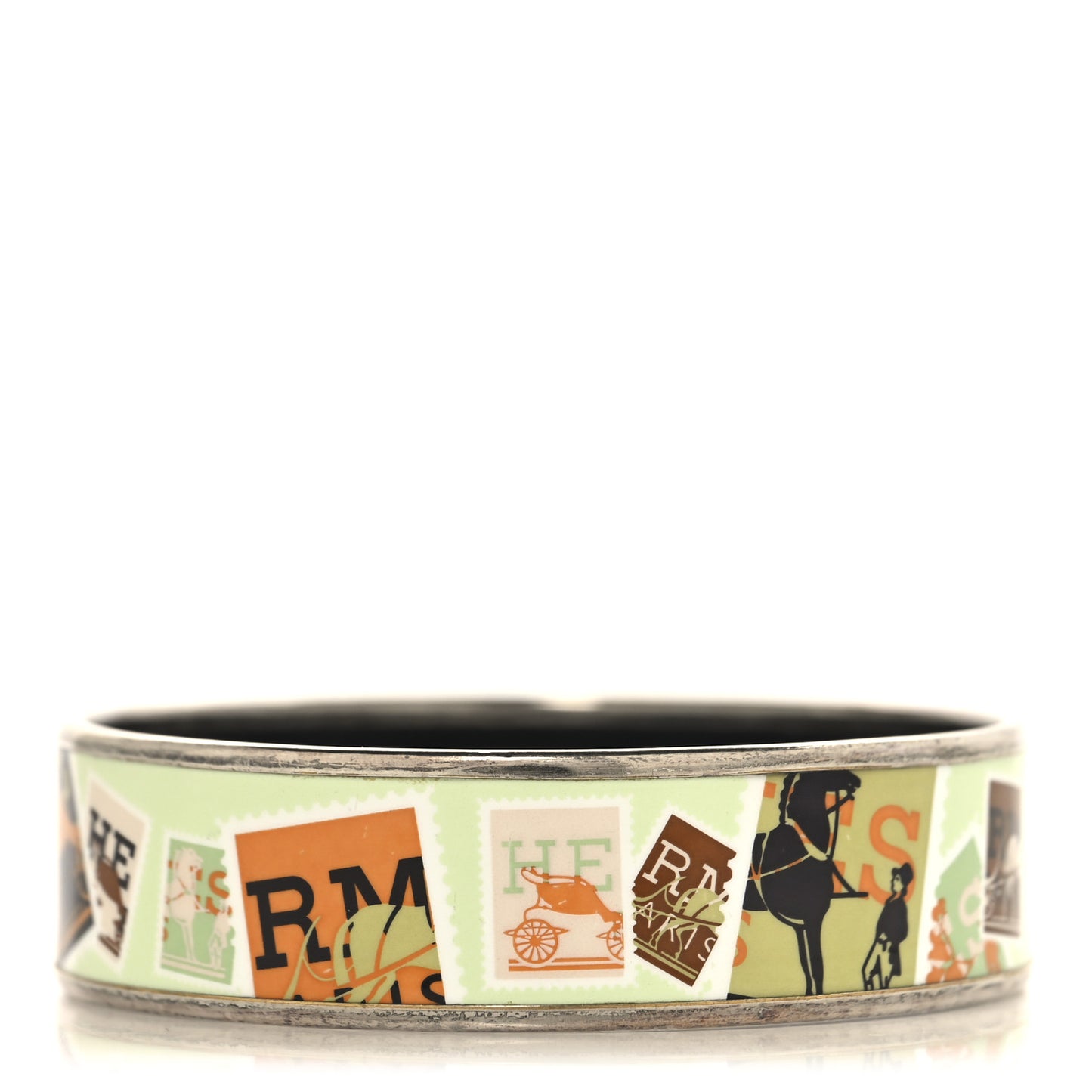 Enamel Printed Wide De Passage a Paris Bracelet 70