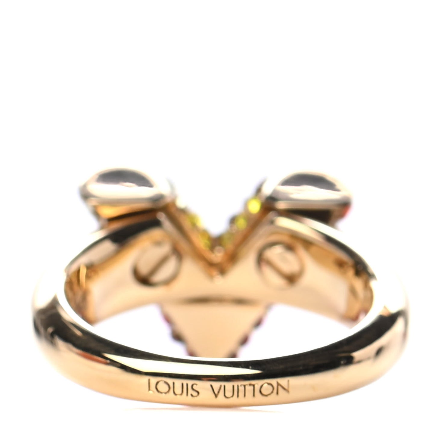 Crystal Essential V Strass Ring M 6.25 Multicolor Gold