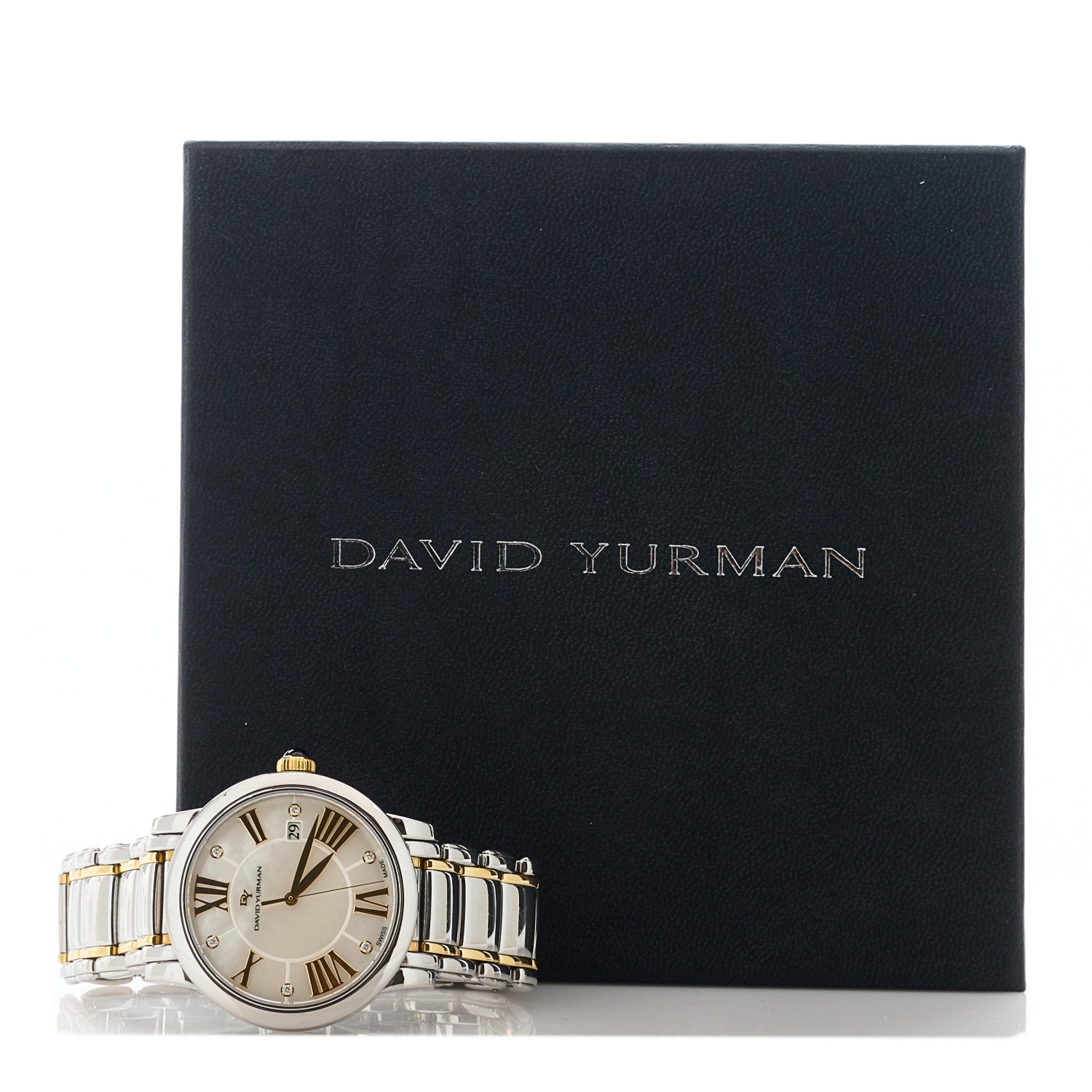 David Yurman Stainless Steel 18K Rose Gold Diamond Mother of Pearl 38mm Classic Quartz Watch 5 of 5