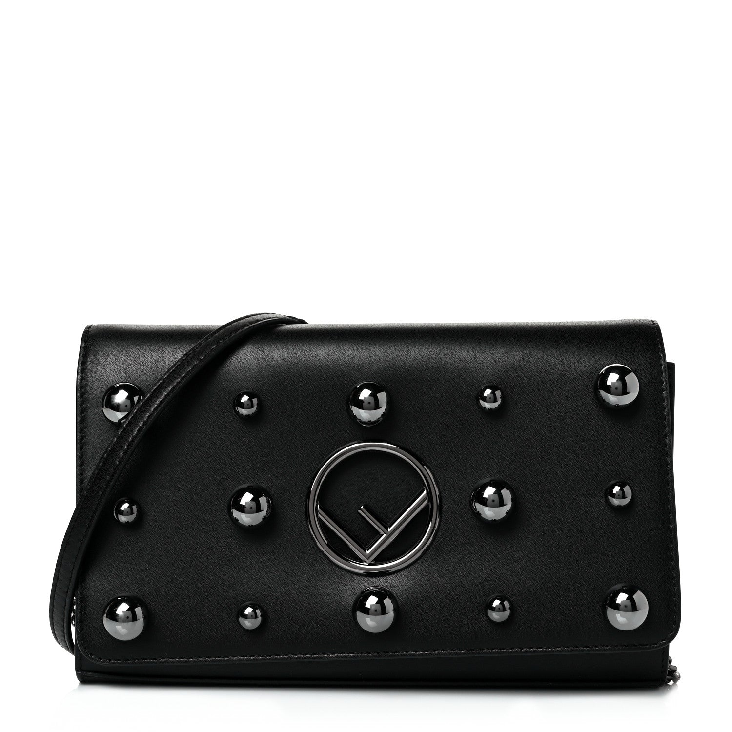 Fendi Vitello Liberty Pearl F is Fendi Wallet On Chain Black 1 of 8