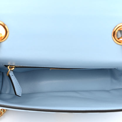 Fendi Nappa Small FF Embossed Midi Chain Baguette Azzurro Baby 5 of 9
