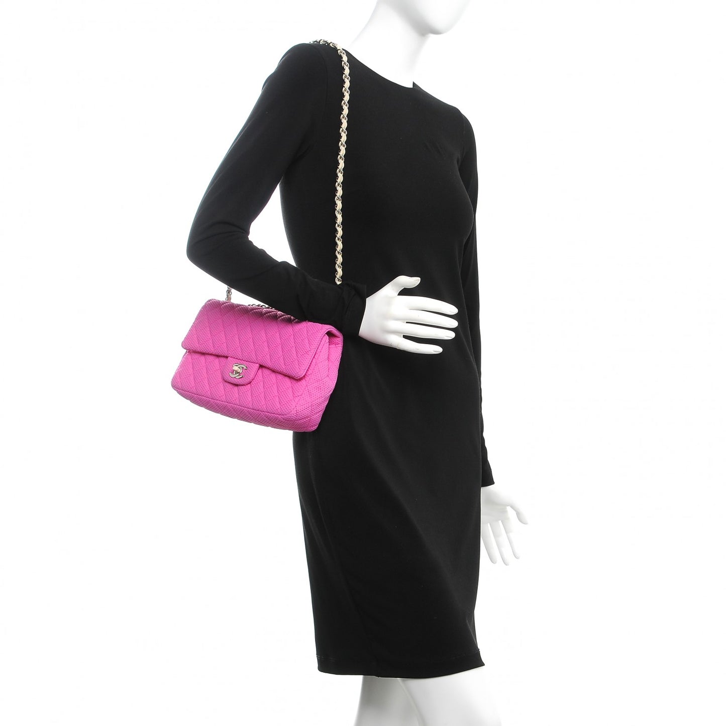Neoprene Quilted Medium Single Flap Pink
