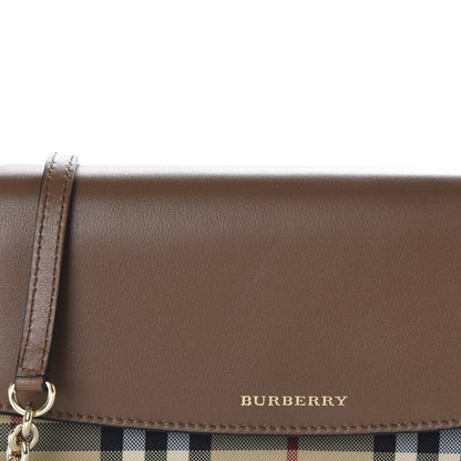 Burberry Calfskin Horseferry Check Henley Wallet On Chain Tan 9 of 10